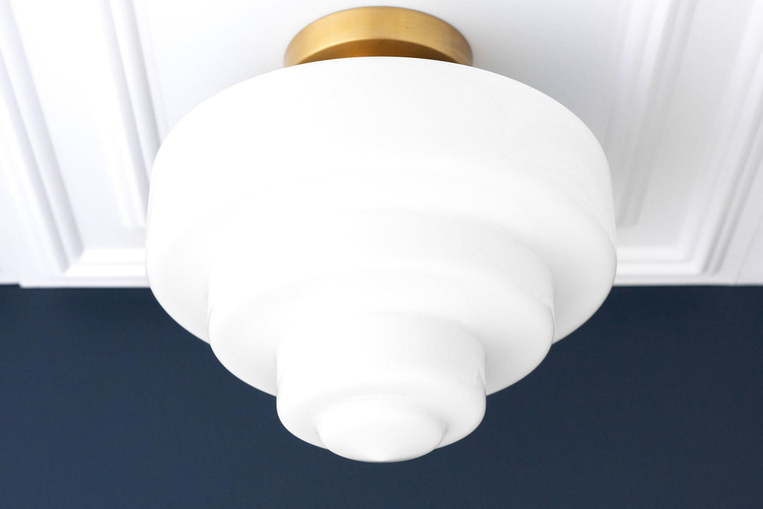 Geotower Glass Luminous Globe Art-Deco Ceiling Lamp — Modern Glass Globe Accent Light for Living Room