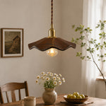 Bild in Gallery-Viewer laden, dark walnut lotus pendant light in dining room