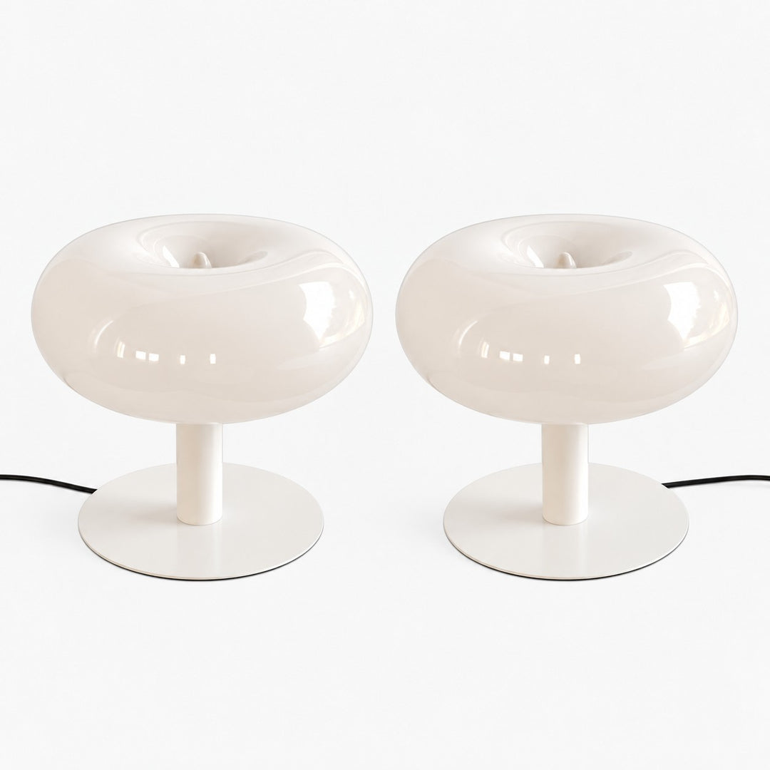 Rounded Glass Slim Stem Blown Glass Table Lamp