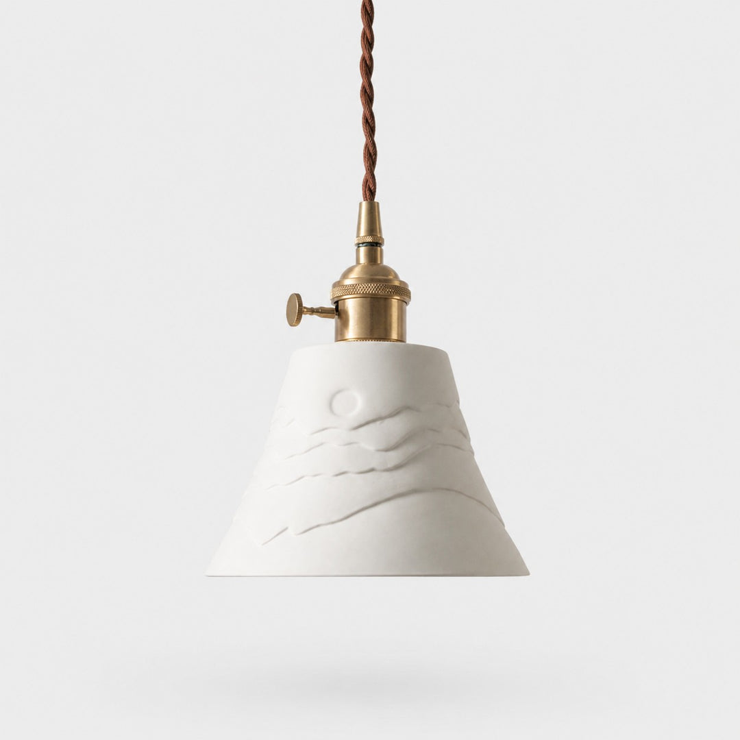 Sunset Relief ceramic pendant light in Ceramic White