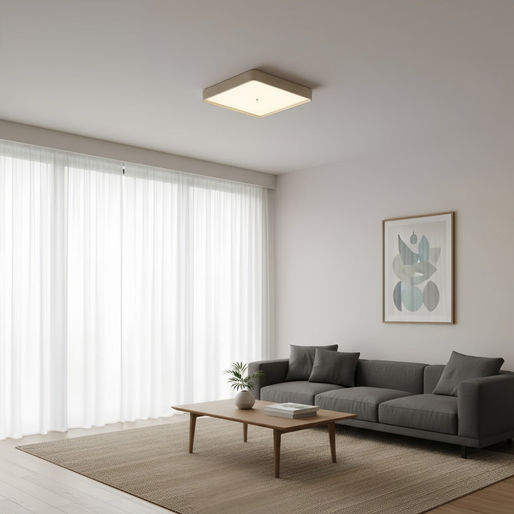 Plafonnier minimaliste Zenthoris en travertin à montage affleurant – Éclairage d’ambiance moderne pour couloir