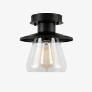 black vintage glass ceiling light
