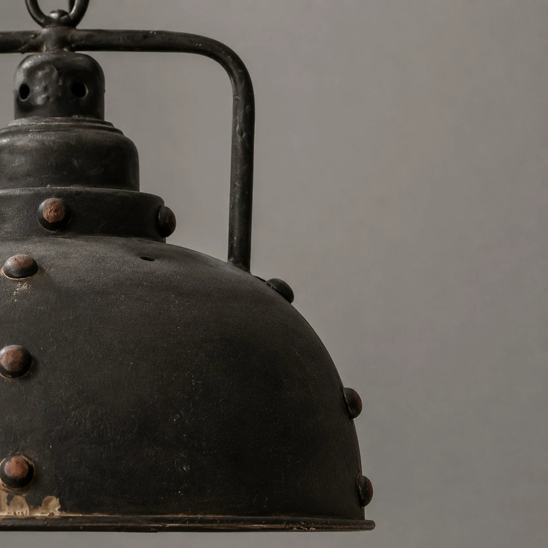 Close view of aged dome shade edge