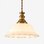 Cargar imagen en el visor de la Galería, Vintage Fluted Glass Pendant Light for Kitchen &amp; Dining