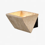 Bild in Gallery-Viewer laden, SKU Image - Lit Travertine Wall Sconce