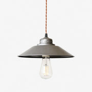 Ribbed Saucer Shade silver pendant light