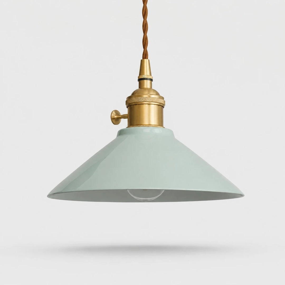 Yingqing inner pattern ceramic pendant light with brass base