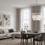 Load image into Gallery viewer, Elegant Glass Rods 3 Light Pendant Light - Vintage Brass Finish
