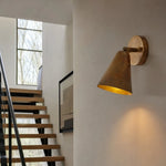 Cargar imagen en el visor de la Galería, Brass cone wall lamp on stair landing wall