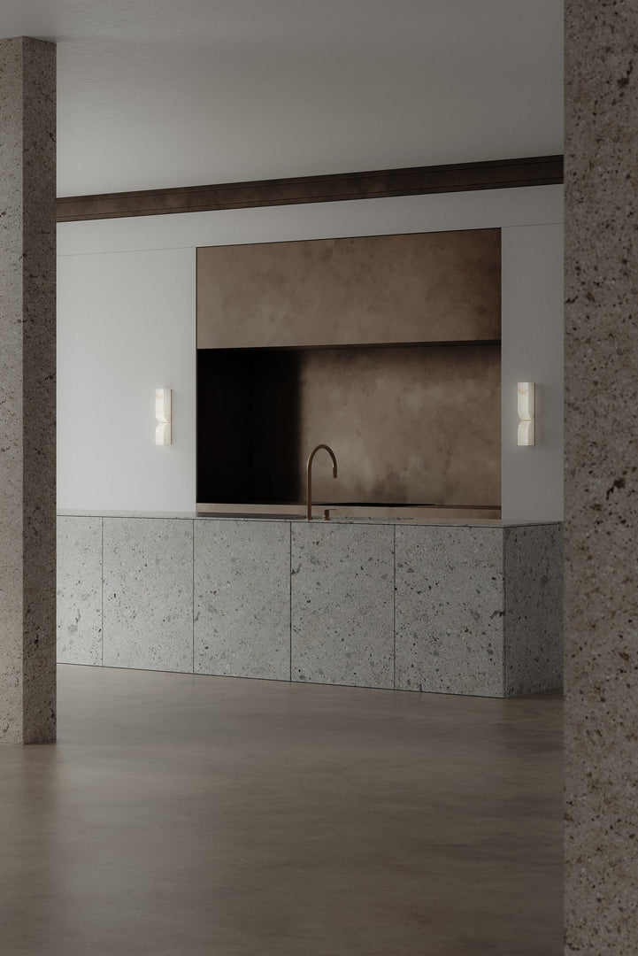 Lámpara de Pared Rectangular Moderna de Alabastro – Aplique Minimalista para Dormitorio, Pasillo y Sala