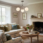 Load image into Gallery viewer, Glorica Glass Opal Globe Semi-Flush Ceiling Light – Modern Mid-Century Dining Room Fixture
