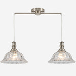 Cargar imagen en el visor de la Galería, Vintage Fluted Glass Pendant Light for Kitchen &amp; Dining