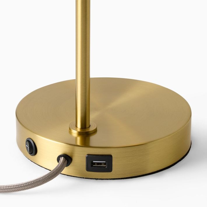 Lámpara de mesa USB de cristal Brina: moderna lámpara de noche con estilo