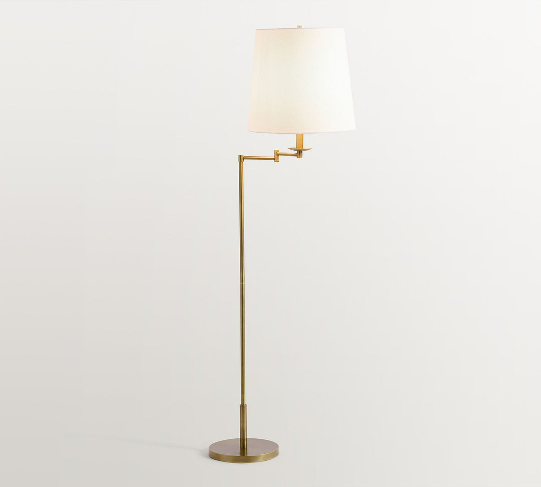 Lámpara de pie articulada Rowan: diseño de hierro ajustable para iluminación de tareas