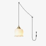 Load image into Gallery viewer, Brass Resin Petal Plug-In Pendant