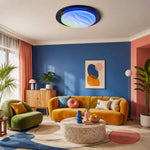 Cargar imagen en el visor de la Galería, Walnut RGB Dynamic Sky Flush Mount Ceiling Light