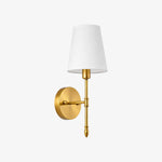 Cargar imagen en el visor de la Galería, One-head vintage brass wall light, Style A with fabric shade