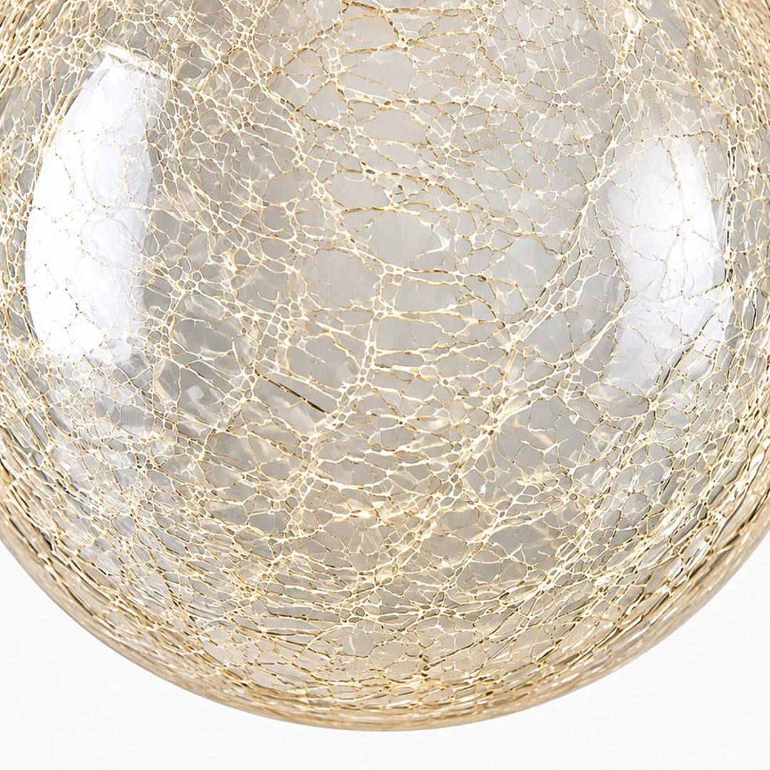Crackle Glass Globe Pendant Light