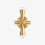 Charger l&#39;image dans la visionneuse de galerie, Pyralis Cone Art Deco Brass Sconce - Industrial Vanity Light
