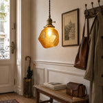 Load image into Gallery viewer, Vintage faceted glass pendant light