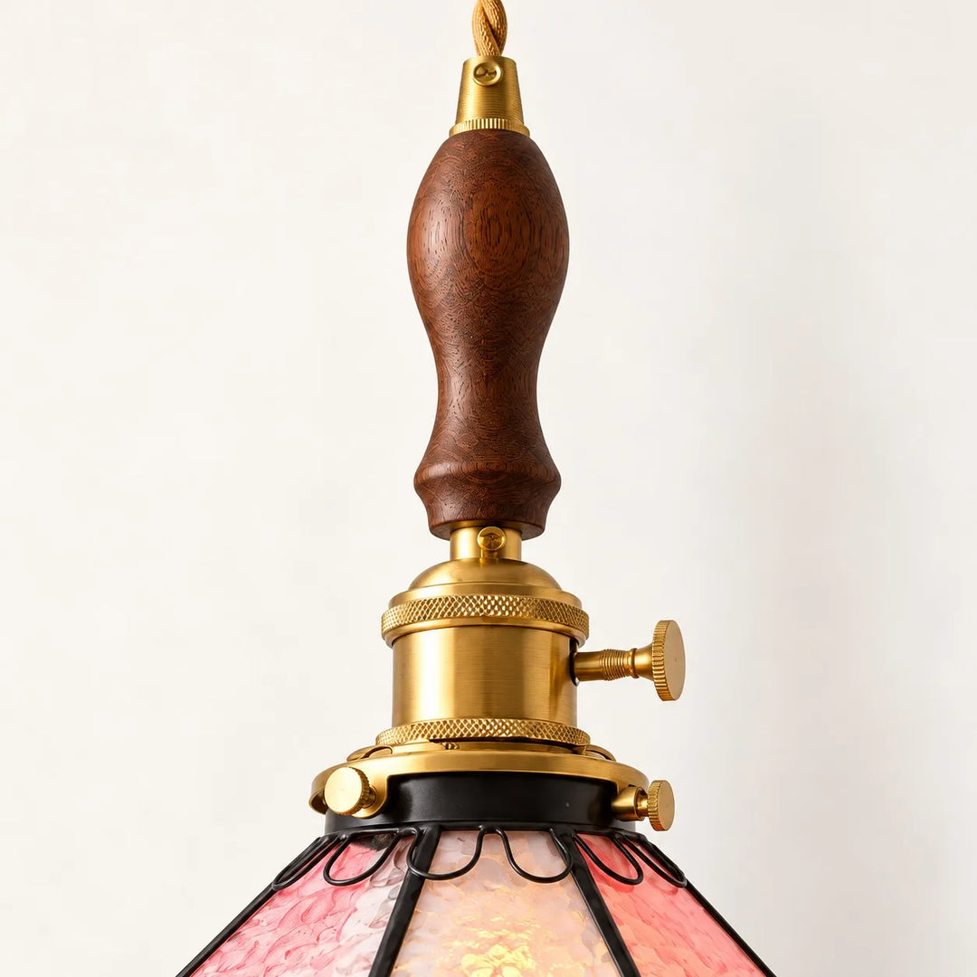 Cat and Butterfly Stained Glass Pendant Light