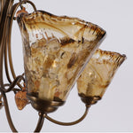 Bild in Gallery-Viewer laden, Upward Amber Tulip Glass Metal Chandelier
