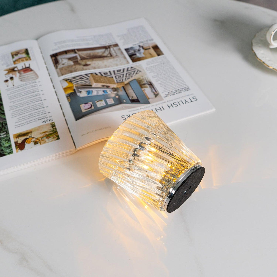 Lampe de table en cristal diamant (batterie intégrée)