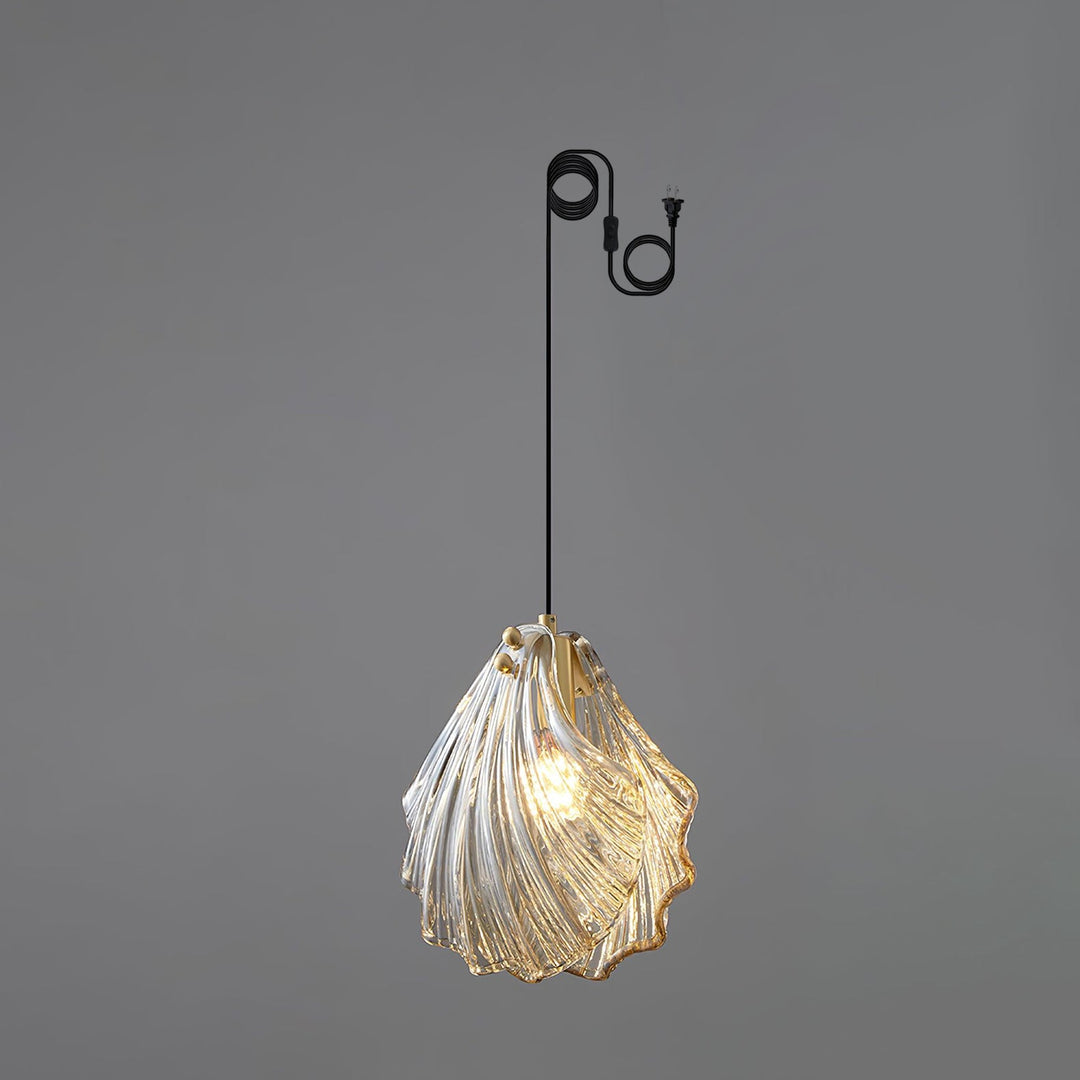 Hand-Blown Glass Brass Plug-In Swag Pendant