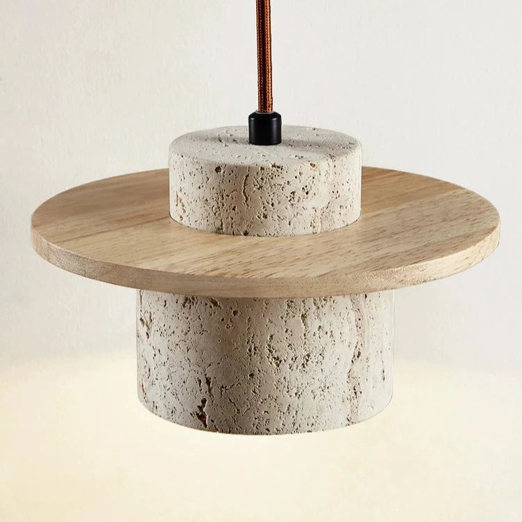 Lámpara colgante vintage de travertino estilo japonés
