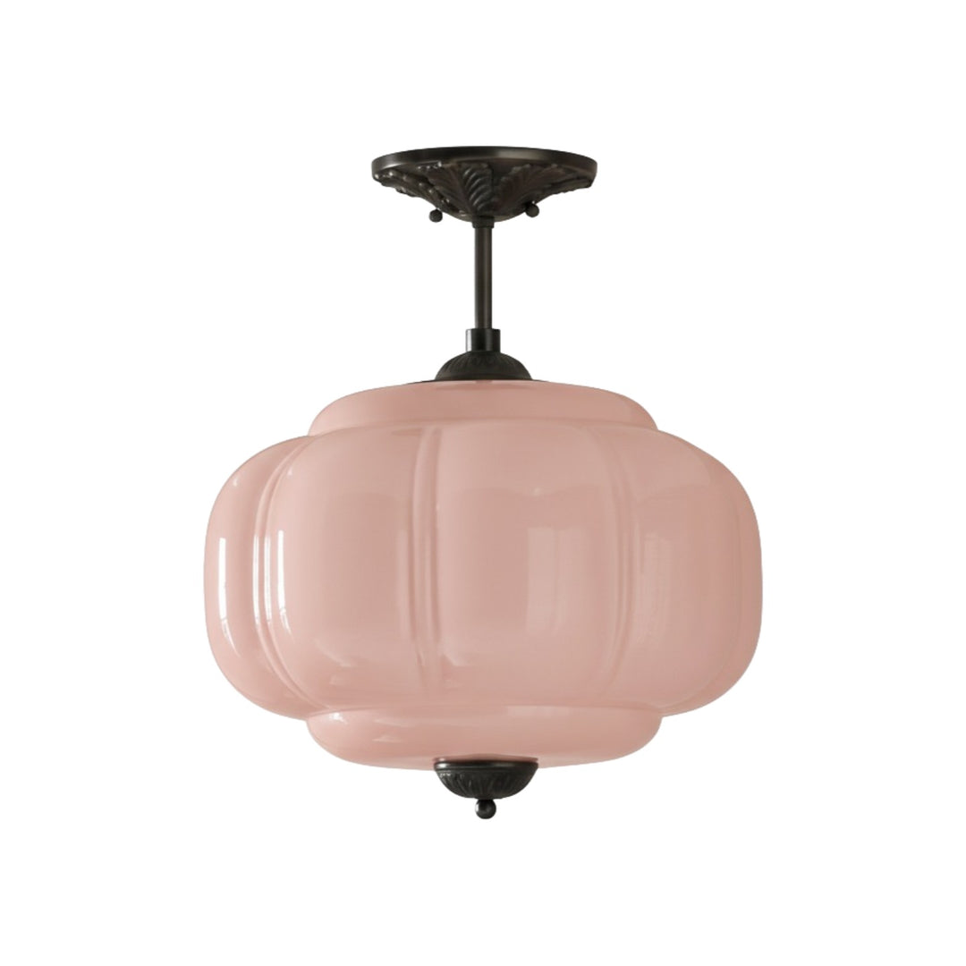 Lámpara colgante Eloise de vidrio lechoso festoneado de inspiración vintage: lámpara de acento moderna para cocina y dormitorio.