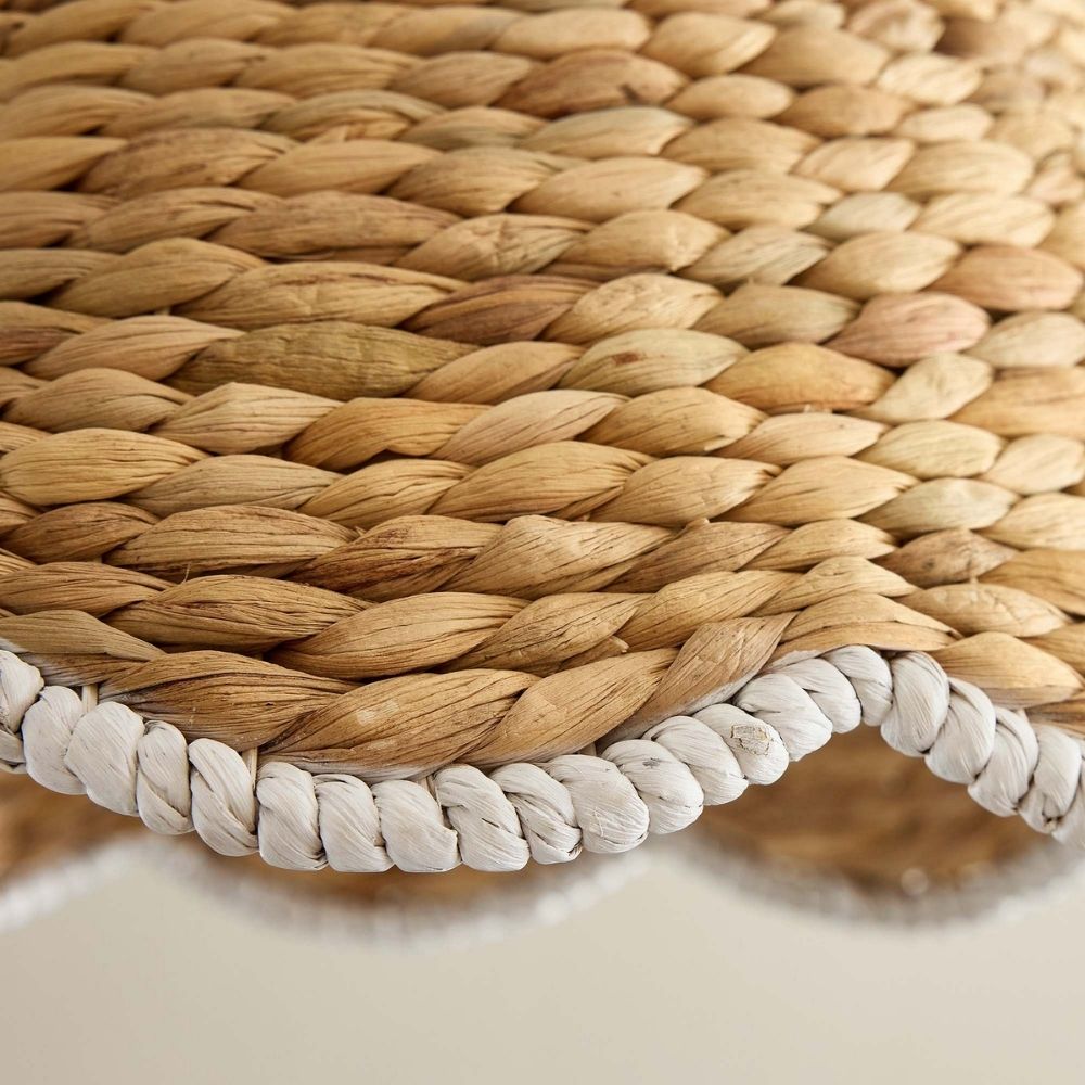 Ruvest Bauernhaus-Deckenleuchte zum Einbau - Muschelförmiges Rattan für warme Innenräume