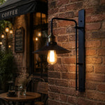 Cargar imagen en el visor de la Galería, Solenvo dark bronze outdoor wall lamp scene view
