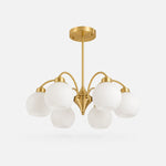 Charger l'image dans la visionneuse de galerie, Solid brass 6-light glass globe chandelier