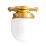 Cargar imagen en el visor de la Galería, Opalume Glass Flush Mount Ceiling and Wall Light - Art Deco Small Globe Fixture
