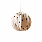 Bild in Gallery-Viewer laden, Small cream polka dot fabric globe pendant lamp