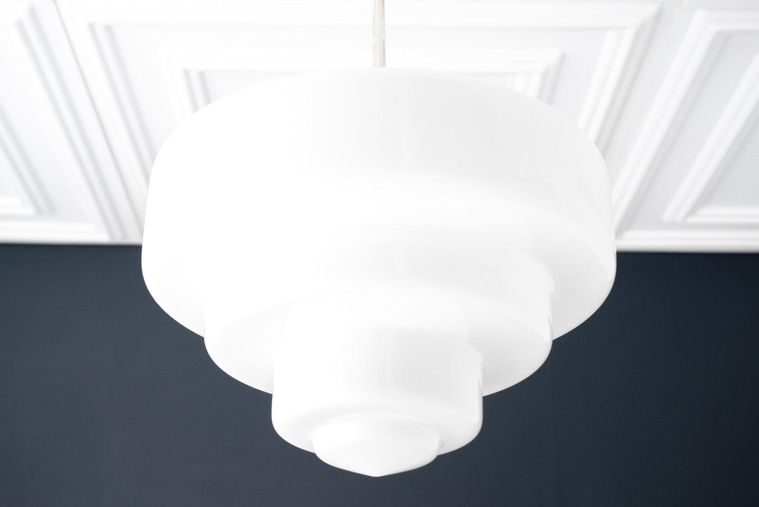 Geotower Glass Contemporary Glass Ceiling Pendant Lamp– Art Deco Light for Living Space