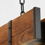 Bild in Gallery-Viewer laden, Rustic Wood Bar Pendant Light with Spotlights