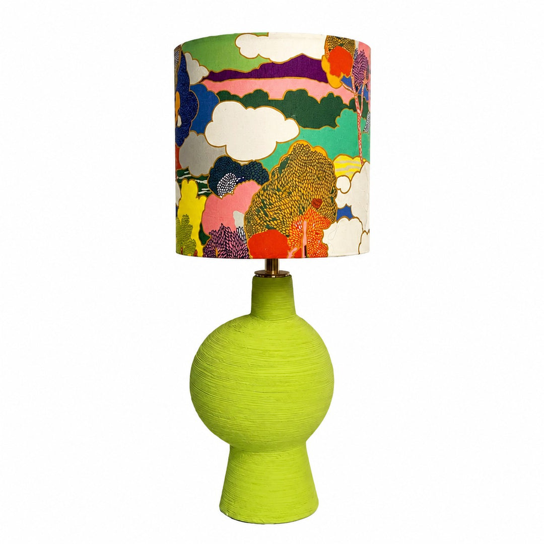 Abstract Multicolor colorful fabric ceramic table lamp