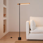 Load image into Gallery viewer, Moss Energy-Efficient Linear Wood LED Floor Lamp – Adjustable Swivel Design
