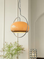 Load image into Gallery viewer, Rounded Glass Chrome Swag Pendant Light