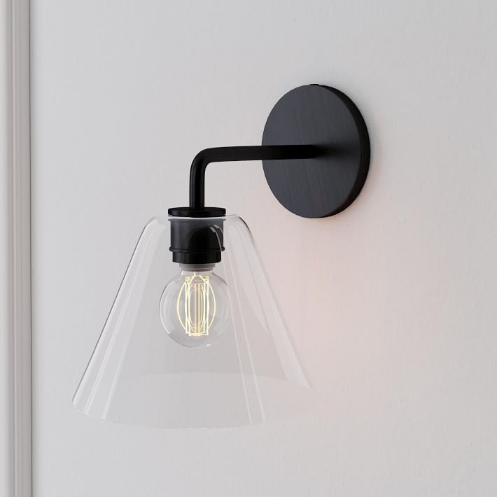 Aplique de pared Conica Cone: iluminación moderna de vidrio de 1, 2 y 3 luces