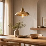 Charger l'image dans la visionneuse de galerie, Brass pendant light above a dining table