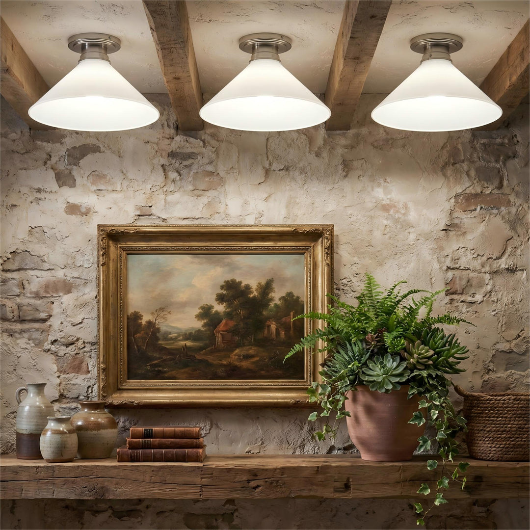 Aurenza Modern Industrial Flush Mount: Elegante lámpara de techo para interiores residenciales