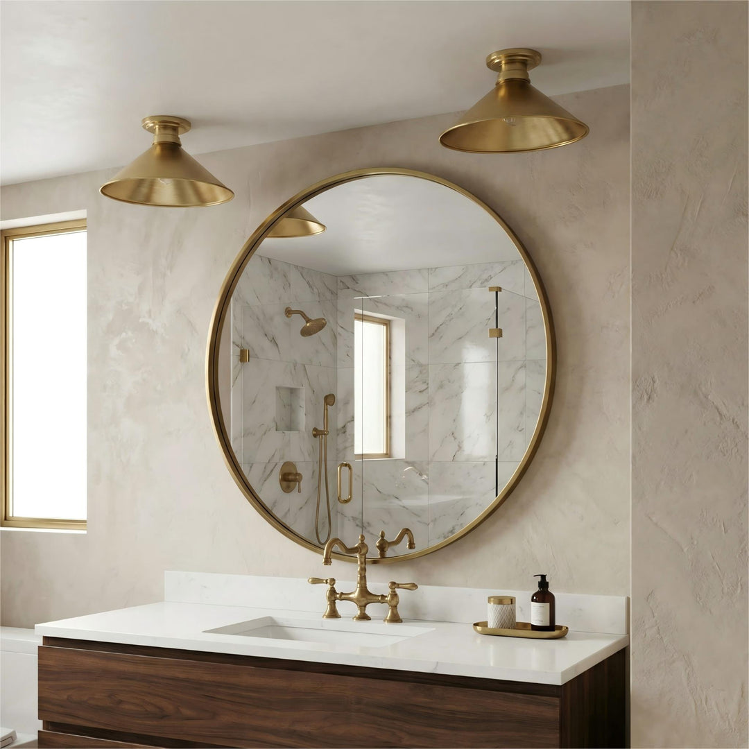 Aurenza Modern Industrial Flush Mount: Elegante lámpara de techo para interiores residenciales