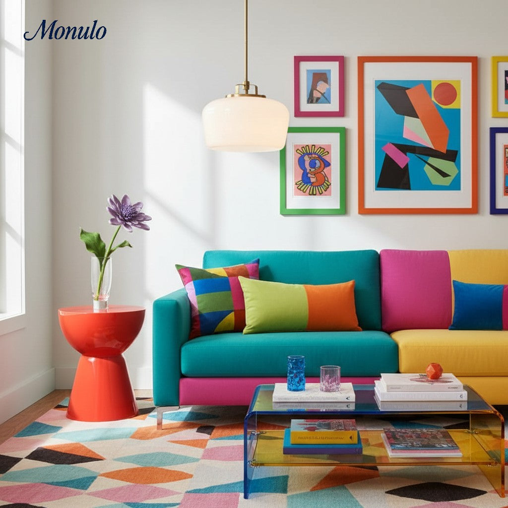 Lámpara colgante de cristal opalino Lirra: moderna lámpara minimalista de metal para cocina y comedor.