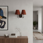 Load image into Gallery viewer, Luvora Fabric Shade Wall Sconce with Drum Shade - Classic Pleated Sconce Light