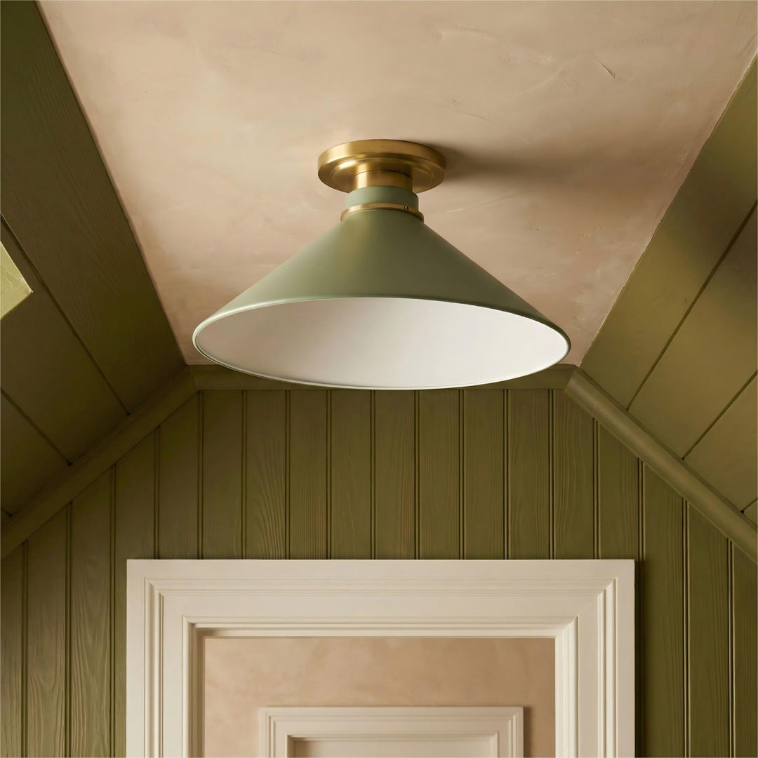 Aurenza Modern Industrial Flush Mount: Elegante lámpara de techo para interiores residenciales