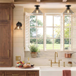 Cargar imagen en el visor de la Galería, Aurenza Modern Industrial Flush Mount: Elegante lámpara de techo para interiores residenciales