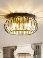Load image into Gallery viewer, Modern Semi-Recessed Crystal Ceiling Lamp

