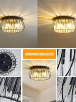 Load image into Gallery viewer, Modern Semi-Recessed Crystal Ceiling Lamp

